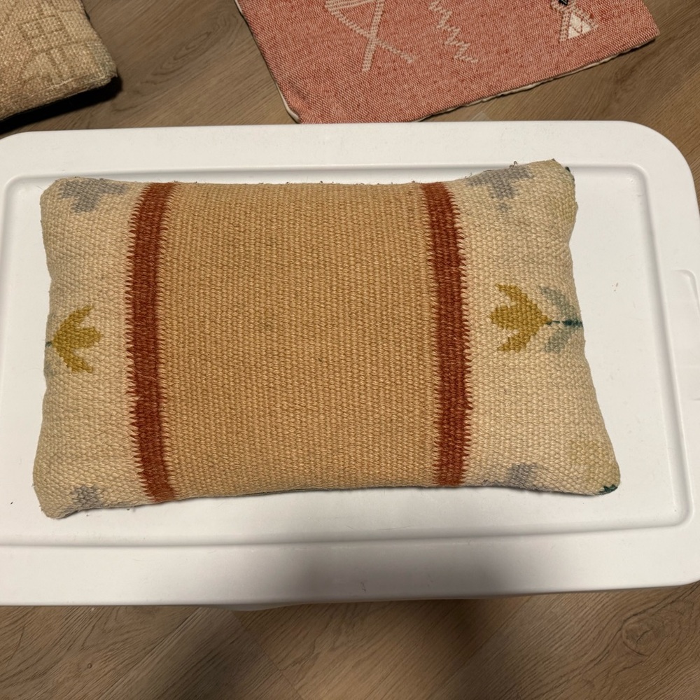 Turkish Woven Beige and Brown Accent Pillow